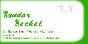 nandor mechel business card